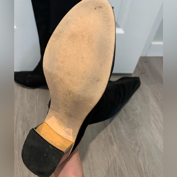 Suede Black Over the Knee Boots - Picture 5 of 7